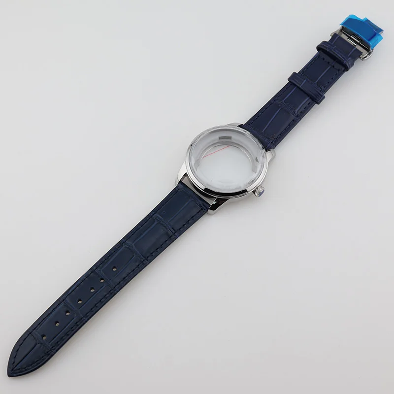 40MM Silver Presage Cocktail Leather Bracel Watch Cases NH35 NH38 Mechanical for Seiko Mods Replacement Parts