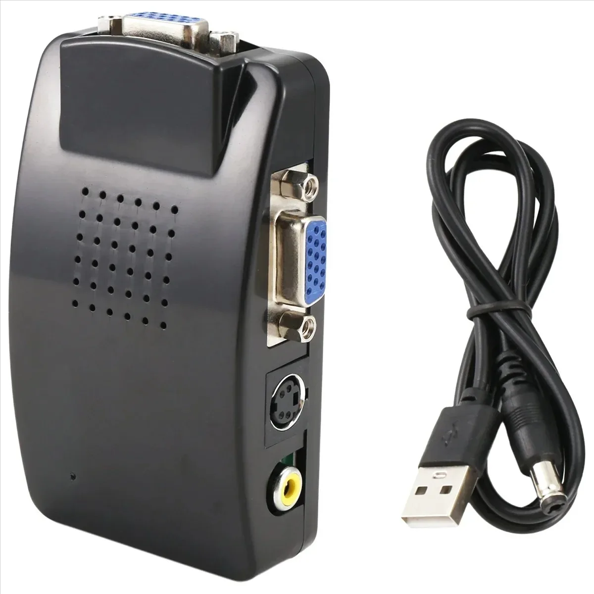 for A64E AV to VGA Adapter RCA VGA Converter PC RCA Composite S-Video AV Input to PC VGA LCD Output Converter Switch Box