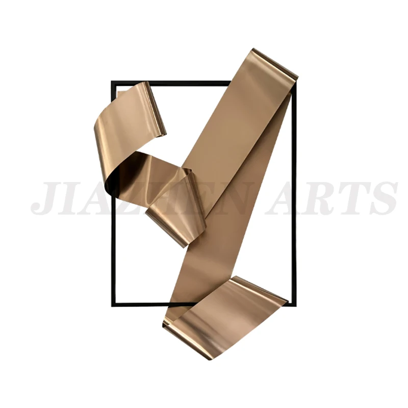 unique Handmade Metal Wall Sculpture Chrome Modern Abstract 3D Wall Hanging Art Artwork Gold Metal Art Hotel Luxury Home Decor