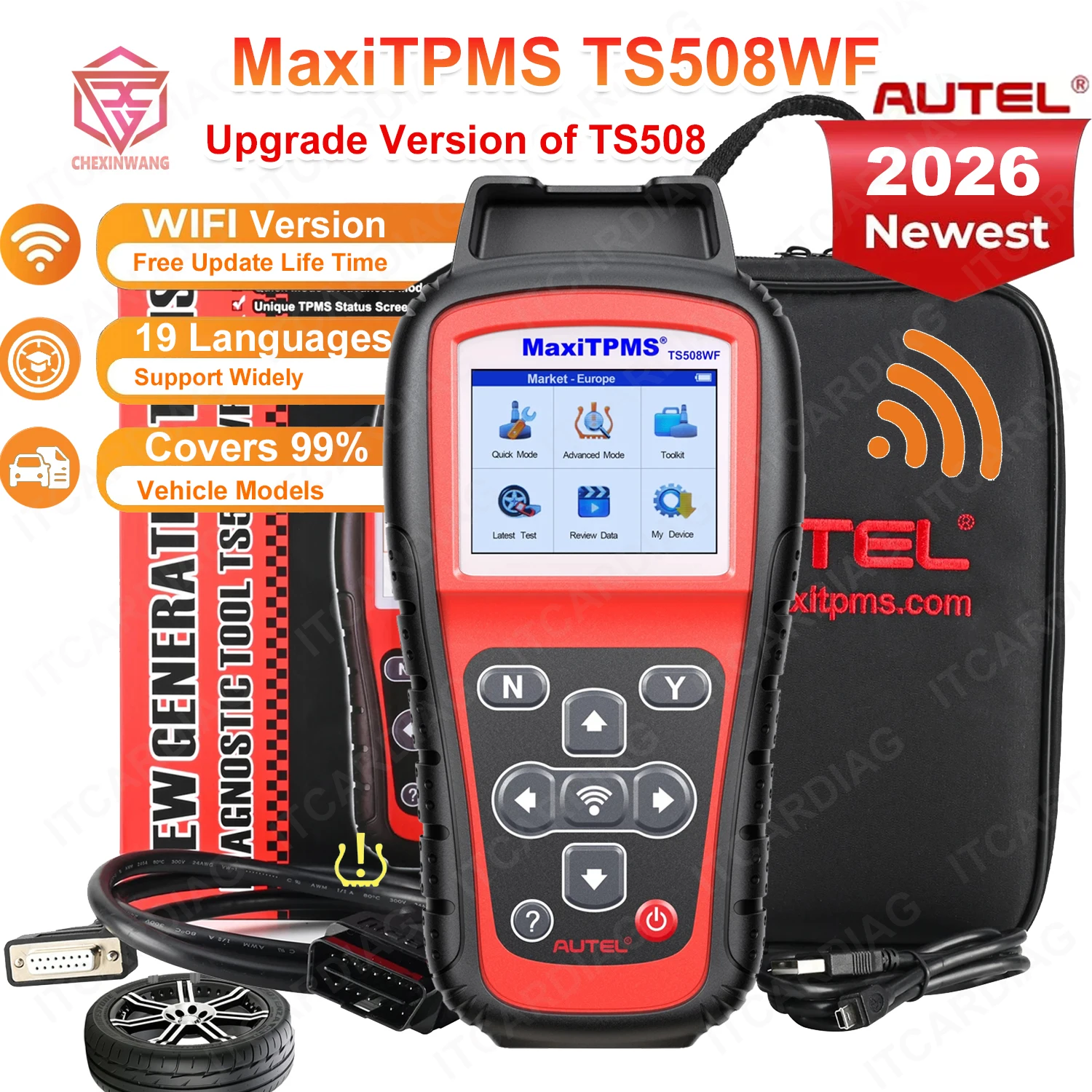 Autel MaxiTPMS TS508WF TPMS Diagnostic Tool WiFi Version Upgrade WiFi Ver. of TS508 TS501 TS408 TS601 Tire Pressure Monitor