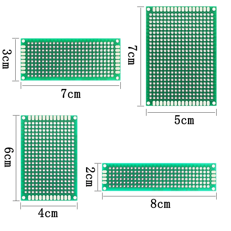 5PCS/LOT Double Sided Pcb Prototype Board 5x7cm 3x7cm 2x8cm Diy electronics Printed circuit board, Universal prototype pcb