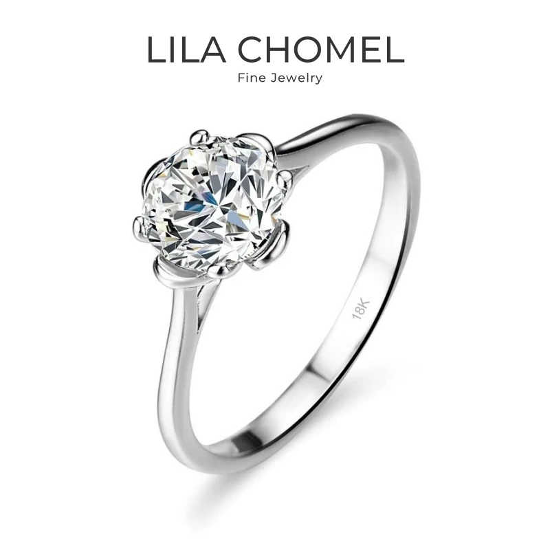 Valentine's Day 18K White Gold Women Rings 0.5CT Moissanite Diamond Girl Wedding Band PT950 Platinum Birthday Gift Fine Jewelry