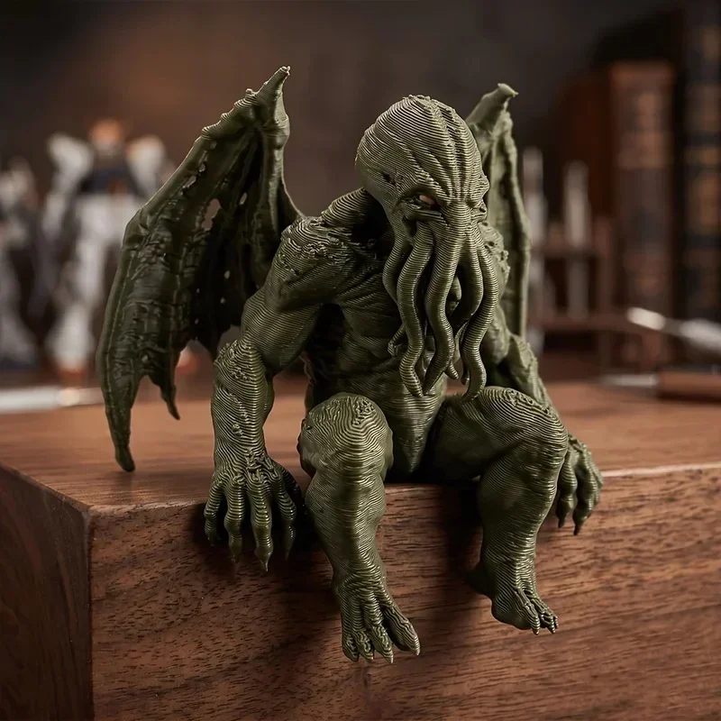 1 Pack Winged Octopus Figurine 3D Printed Dark Myth Statue Creative Tabletop Ornament Office Desk Decor Holiday Collectible Gift