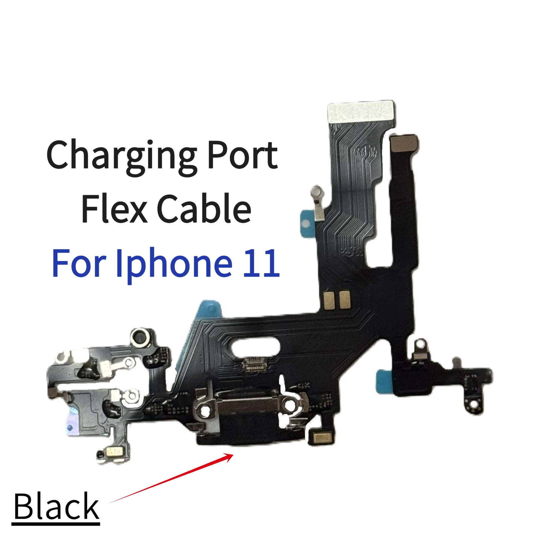 Placa de carregador pcb flex para iphone 7 8 plus 11 12 13 14 pro max, conector de porta usb, cabo de fita de carregamento com 10 peças