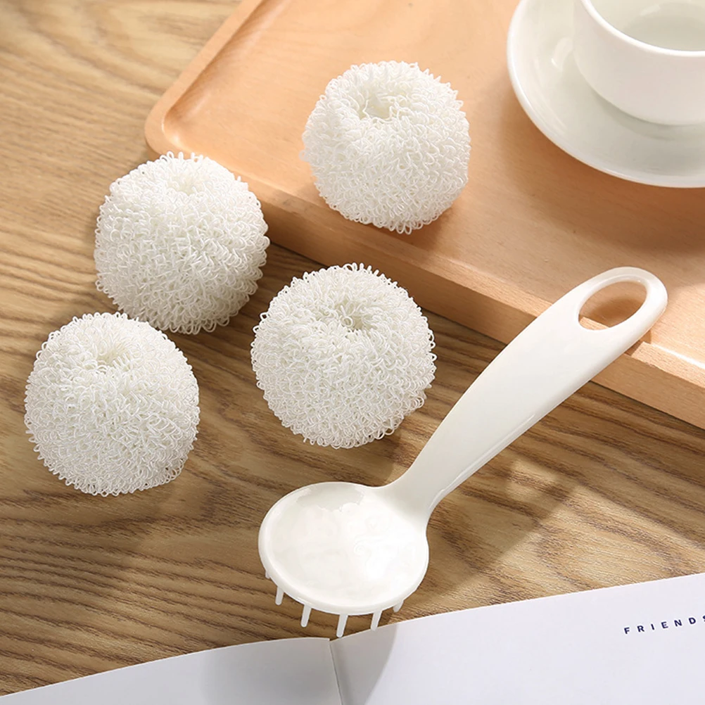 

1set 1Set Fiber Dish Washing Kitchen Cleaning Scrubber Ergonomic Handle Non Strong Detergency Bowl Sink Pot