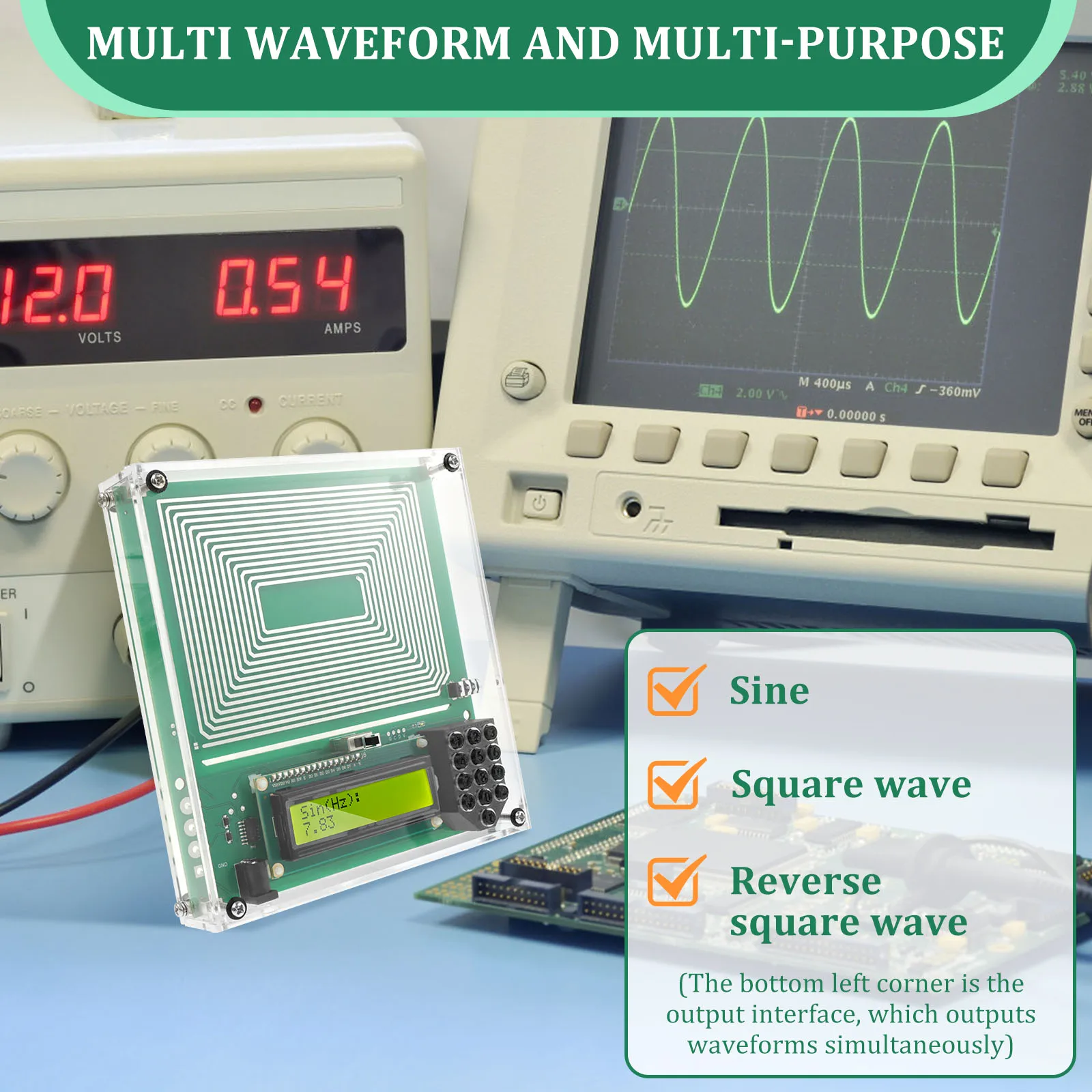 Schumann Waves Resonance Generator 0.01Hz to 30000Hz Adjustable Sine Wave Resonance Generator 7.83Hz Ultra Low Frequency