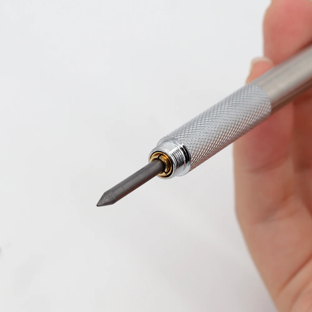 0,5/0,7/0,9/1,3/2,0mm Metall-Druckbleistift-Set mit 1 Box Ersatzminen, Rutschfester Mechanischer Bleistift für Schule und Schreibbedarf – Detail 9