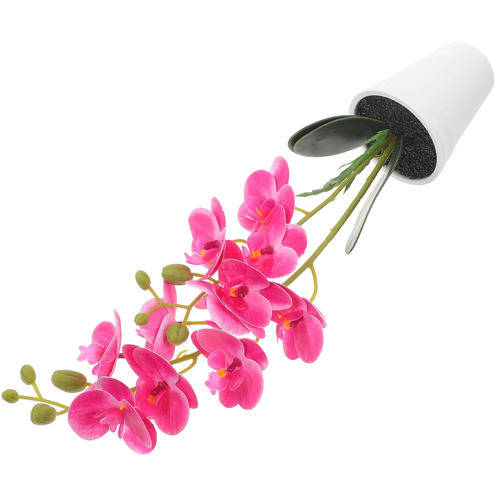 

Artificial Potted Phalaenopsis Bonsai Faux Flower Plant Decoration for Home Office Study Lifelike Simulation Flower Bonsai Fake