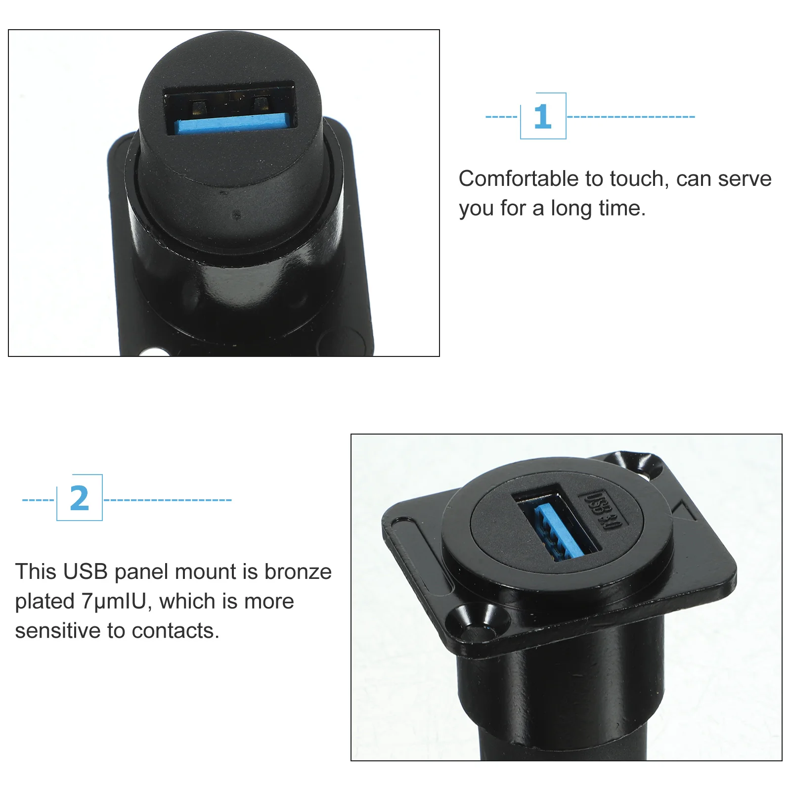 

Usb 3.0 Panel Mount Connector Extension Coupler Ip67 Waterproof Industrial Data Transfer 5Gbps Bronze Plated Socket Zinc Casting