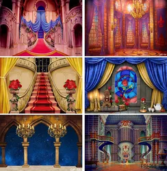 Vinyl Photography Backdrop Beauty and The Beast Fairy Tale Castle Family Shoot Children Background for Photo Studio Banner