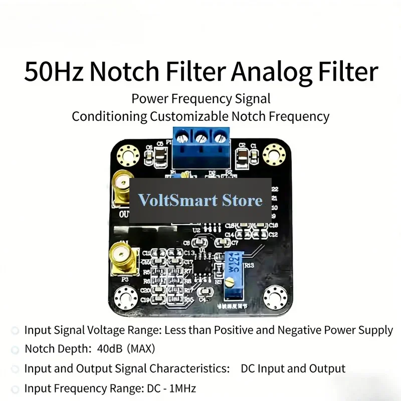 VoltSHigh Q Value 50Hz Notch Filter Module 50Hz Notch Frequency Signal Conditioning