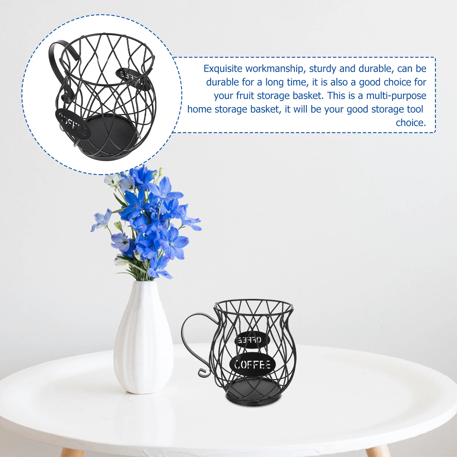 

1pc Pod Organizer Wrought Storage Rack Large Capacity Coffee Basket Espresso Rack Home Storage Shelf