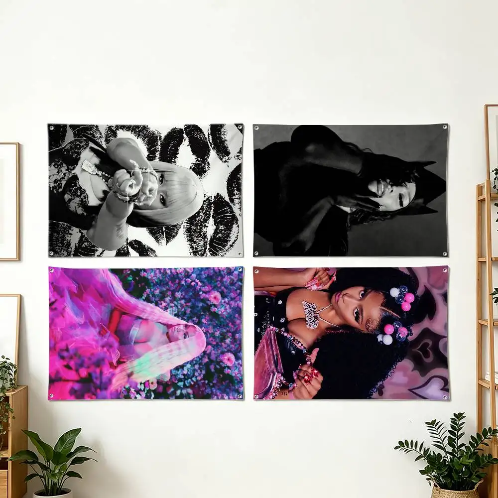 

Singer star N-Nicki Minaj Art Hanging Flag, Wall Banner for Bedroom Home Outdoor Decoration