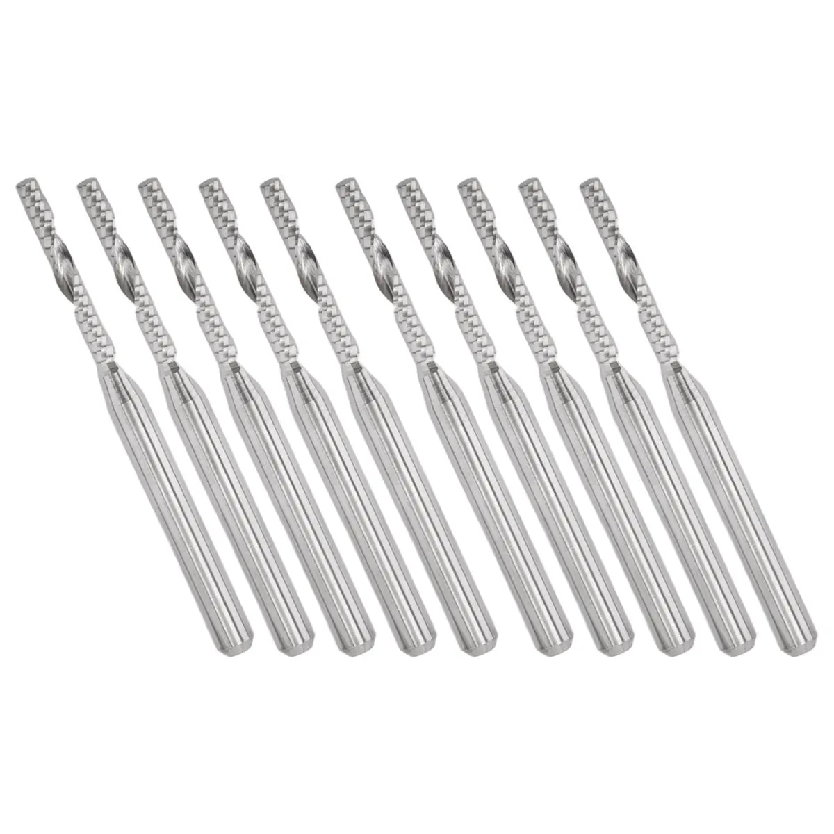 AS317 HAPPY^10 PCS 2mm x 15mm Carbide Single Flute End Mill Router Bit for Engraving Machine