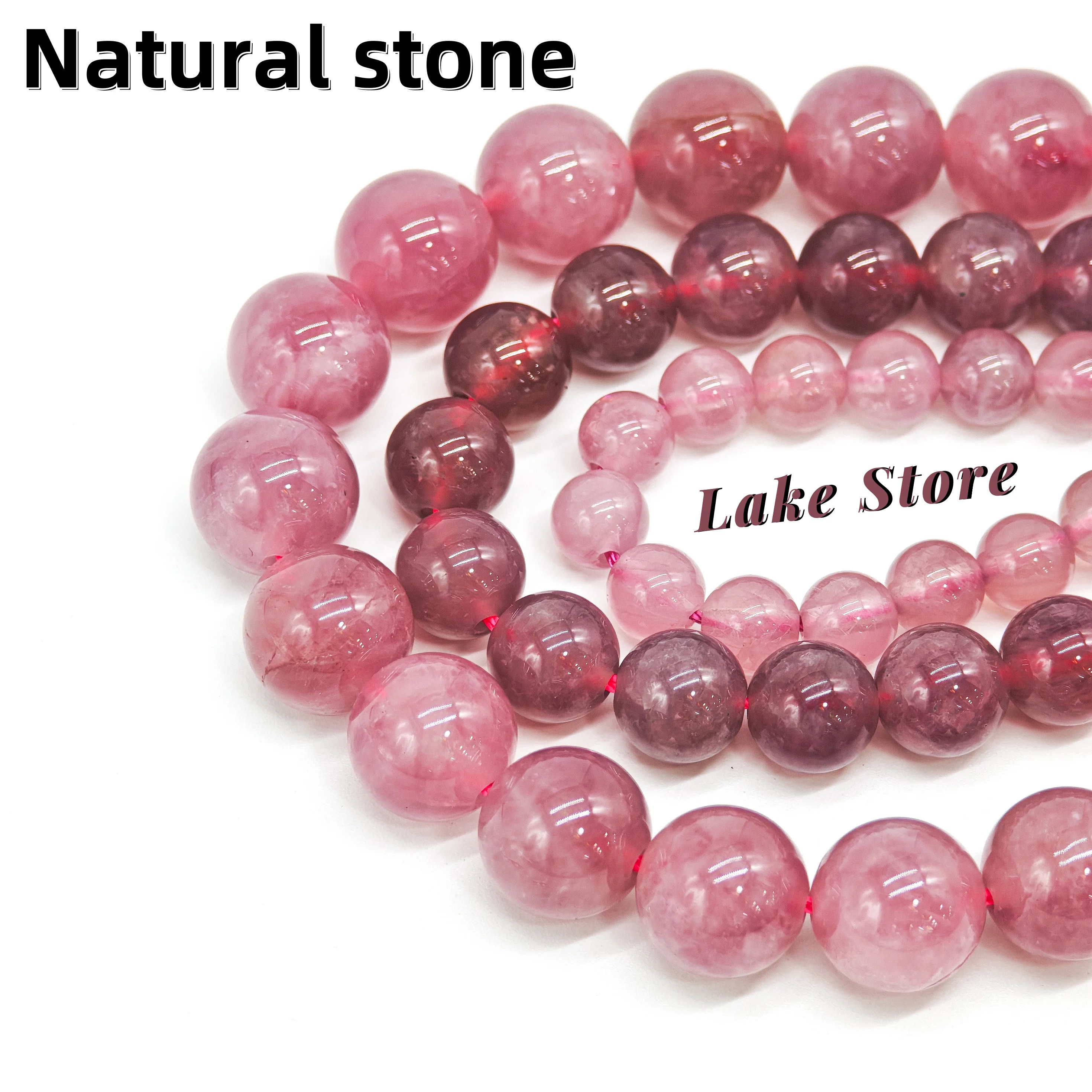 Trending Premium Natural Madagascar Rose Quartz Beads, 6-10mm Round Pink Loose Crystal Beads for DIY Jewelry Making.