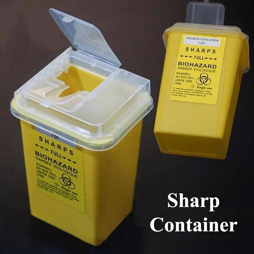 Plastic Tattoo Sharps Container Waste Blade Storage Box Waste Sharp Object Collection Needle Disposal Trash Can Box