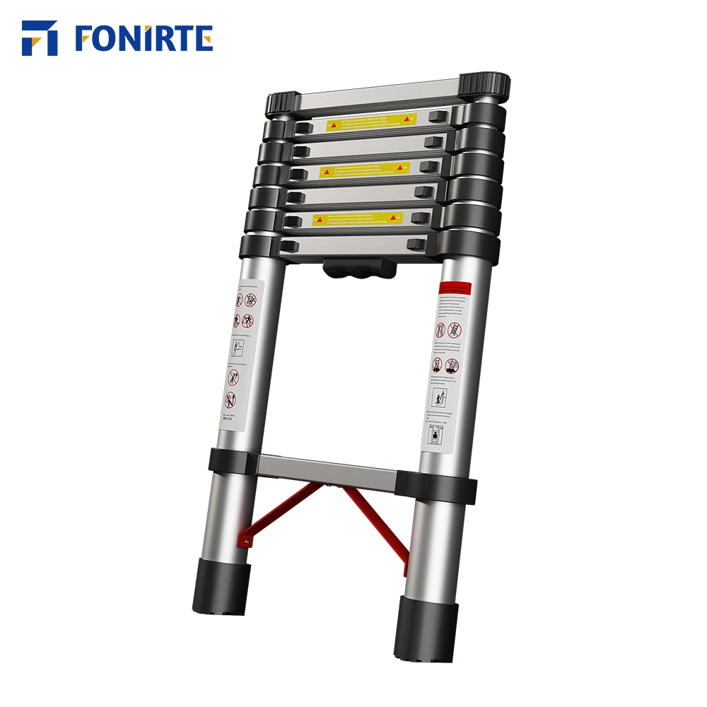 RY1332 High Quality Home Industrial Safety Insulated 3.2m Aluminum Telescopic Ladder Warehouse Ladder For Sale