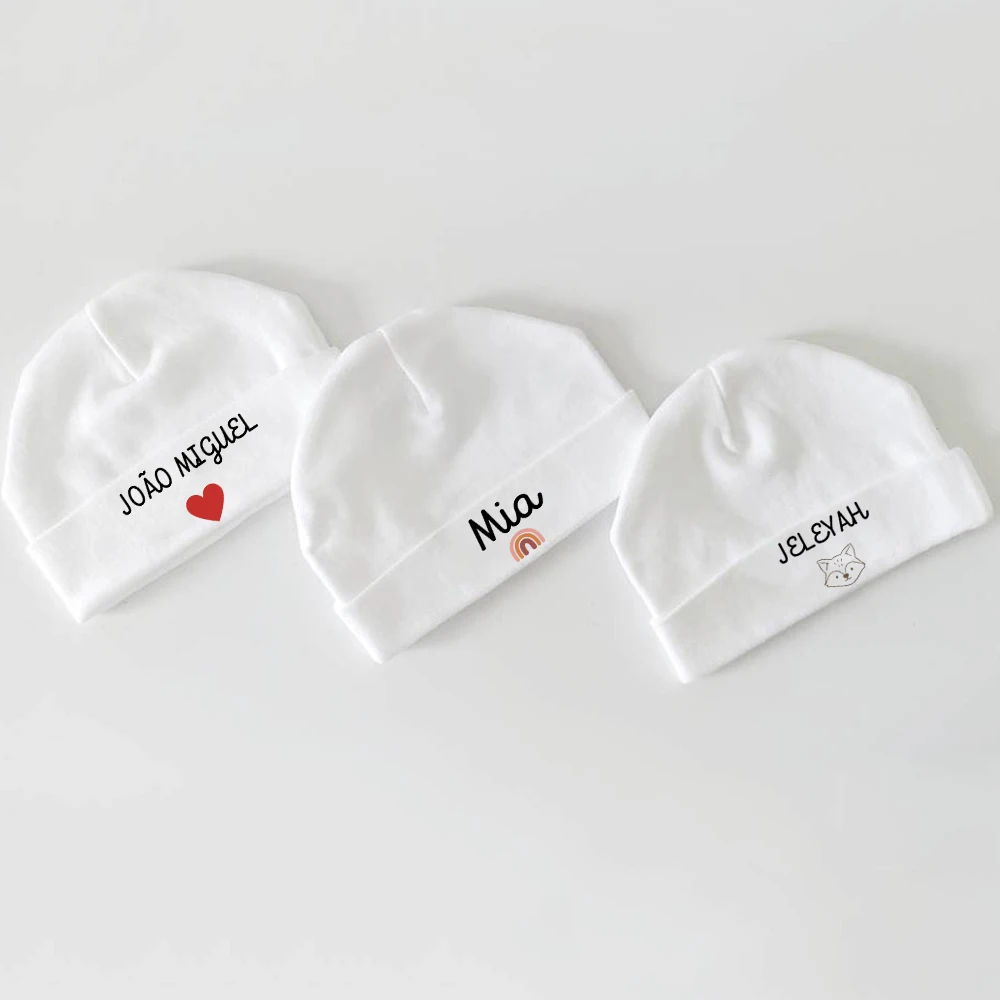 Personalised New Baby Hat Newborn Name Cotton Coming Home Outfit Baby Shower Present Mum To Be Birth Announcement