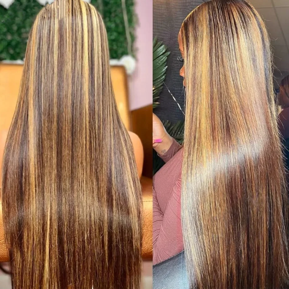 4/27 تسليط الضوء على 13x4 Hd الدانتيل الباروكة الأمامية 13x4 مستقيم ملون باروكة من شعر طبيعي 34 بوصة البرازيلي HD الدانتيل أمامي خصلات الشعر المستعار الإنسان