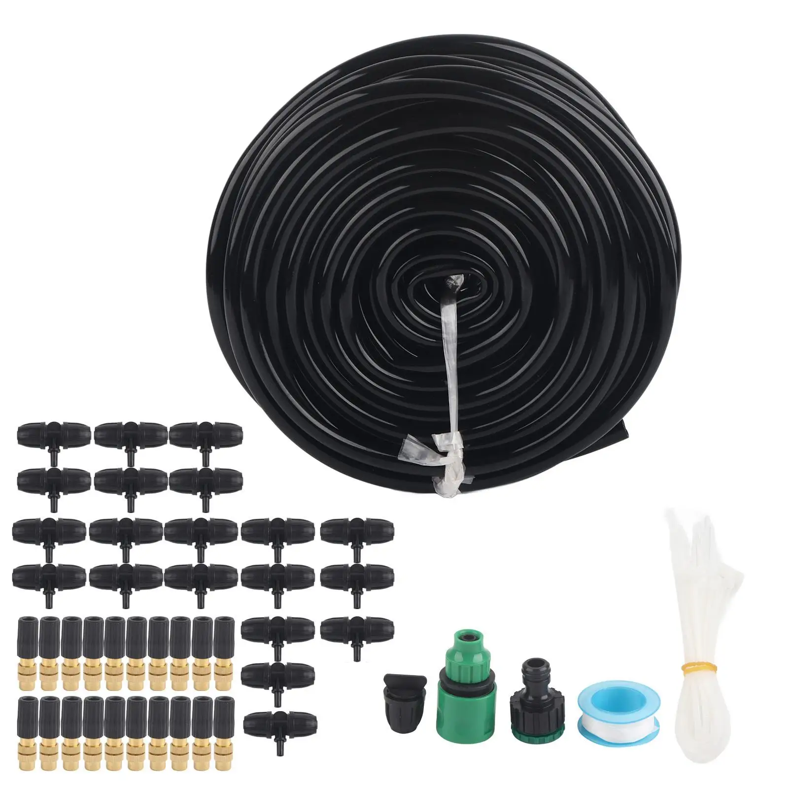 

20PCS Drip Irrigation System Kit Brass Atomizing Nozzles 20M Hose Micro Garden Combination Sprinkler for greenhouse Yard