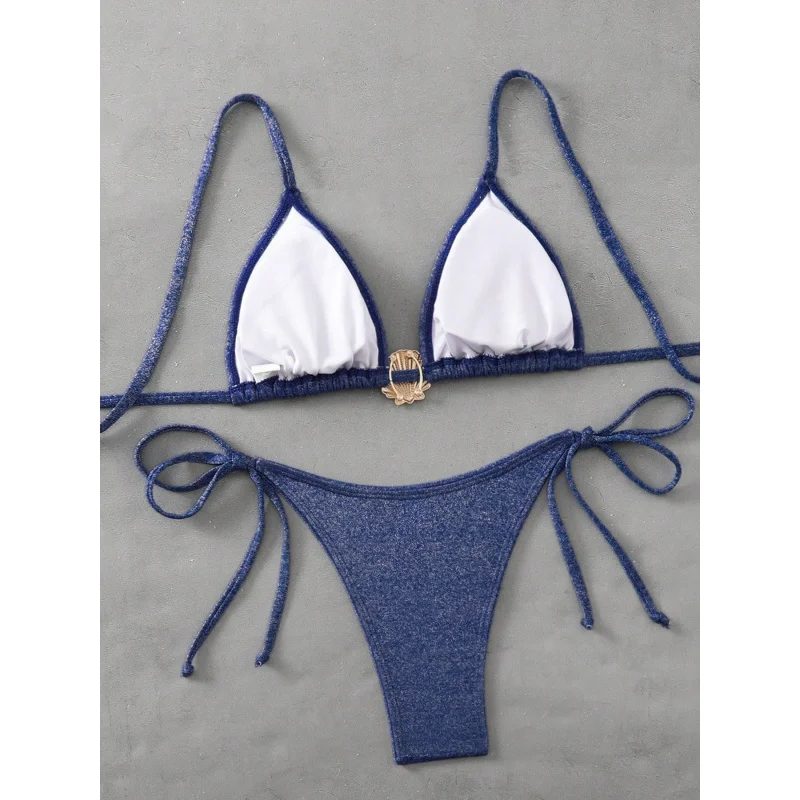 2025New Style Two-Piece Bikini Shell Swimsuit with Straps for Women Hot Sale