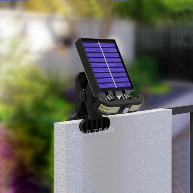 Clip Solar Light Ultra Bright Landscape Light Waterproof With Human Body Sensing Switch for Patio Garage Garden Outdoor Camping