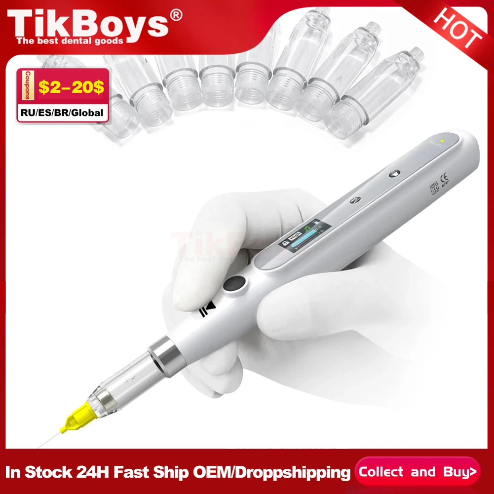 Injetor de anestesia oral dental portátil indolor sem fio anestesia local com display lcd operável caixa dental carregável