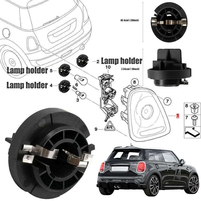 1 Stuks Auto Achterlicht Lamp Beugel Socket Houder Base Voor Bmw Mini Cooper R56 R58 R57 R55 63212756177 auto Onderdelen
