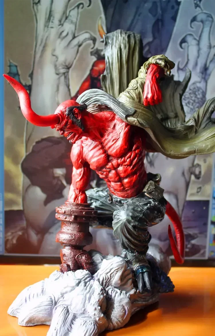 HELLBOY-Statue en résine édition de combat angryi, 36cm, grand modèle de collection, base de figurine, décoration de la maison et de la chambre, cadeau le plus récent