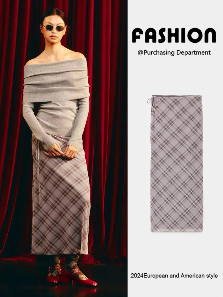 

Новинка Весны: Модная женская юбка миди в клетку, стройнящая, А-силуэт, с дизайнерским акцентом на талии, универсальная, стильная, для женщин.