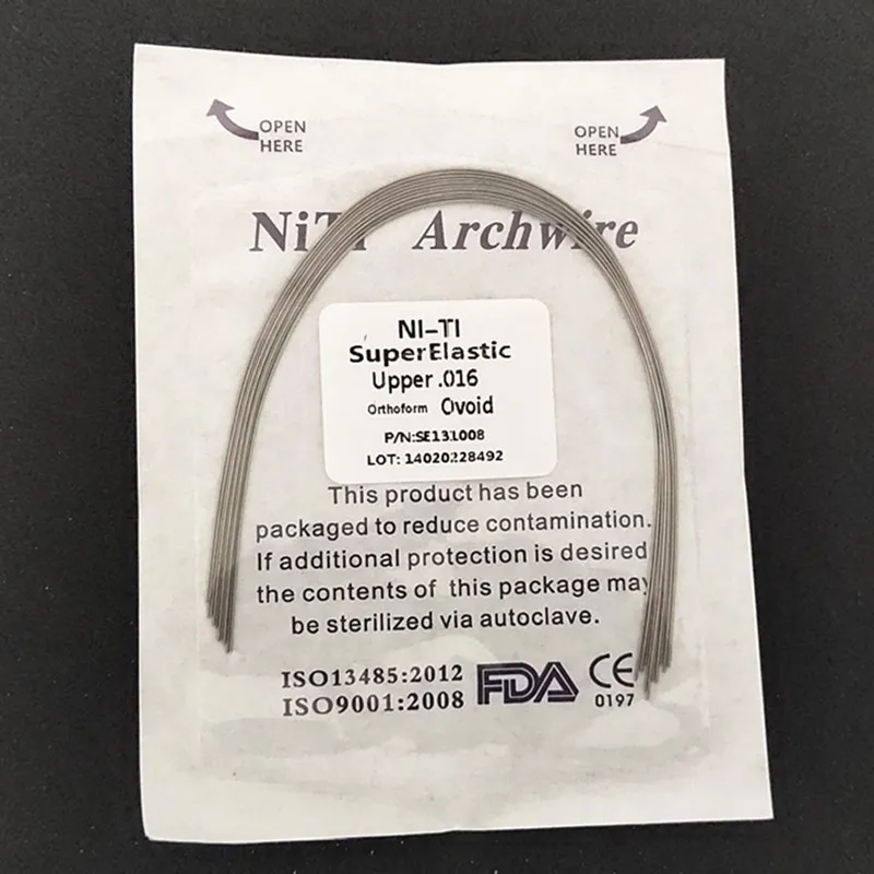 50Packs/500Pieces Dental Niti Archwires Oval Orthodontics Accessories Round/Rectangular Arch Wires Ovoid Form