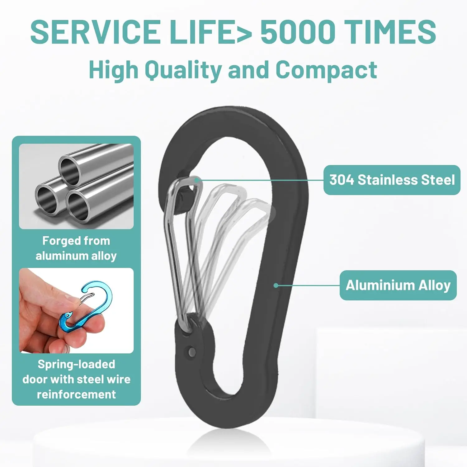 6Pcs New Fishing Accessories Aluminum Alloy Carabiner Wire Buckle Keychain Outdoor Camping Climbing Snap Clip Lock Buckle Hook image 2