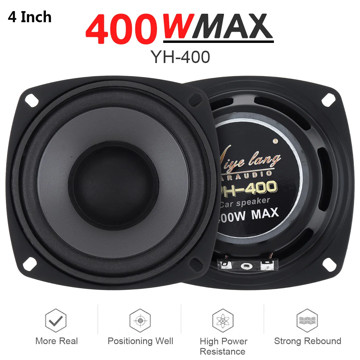 

1 Piece 4/5/6 Inch 400W 2-Way Car HiFi Coaxial Speaker Universal Vehicle Door Audio Music Stereo Full Range Frequency Speakers