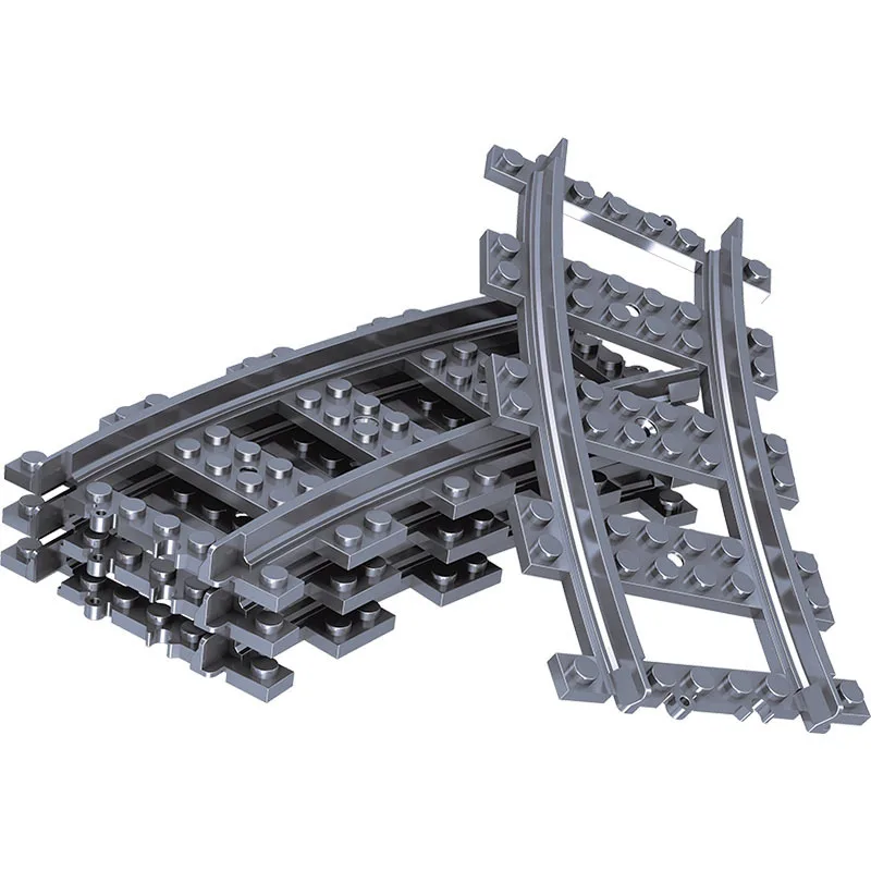 MOC City Train Track Model Soft Straight Curved Track 10-100PCS DIY Building Block Children's Toy Gift