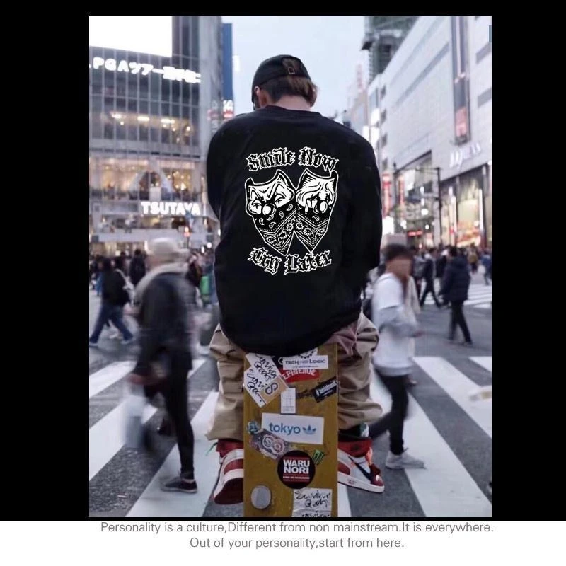 

Западное побережье с длинным рукавом POPPING HIP-HOP Street Dance Свободный свитер с круглым вырезом Мужская и женская осенняя повседневная свободная толстовка