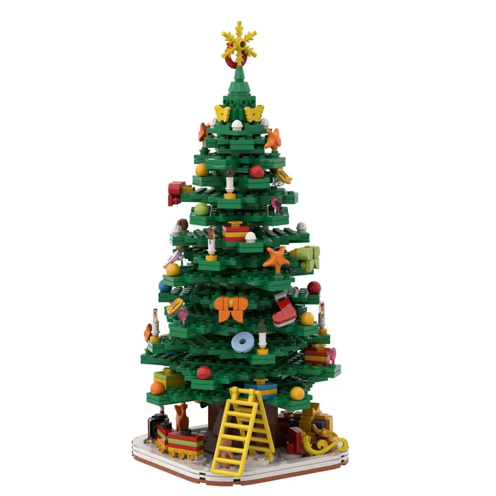 MOC Christmas Tree Model Building Blocks Christmas sleigh  Christmas RV Santa Claus Assembling Bricks Toy for Children Xmas Gift