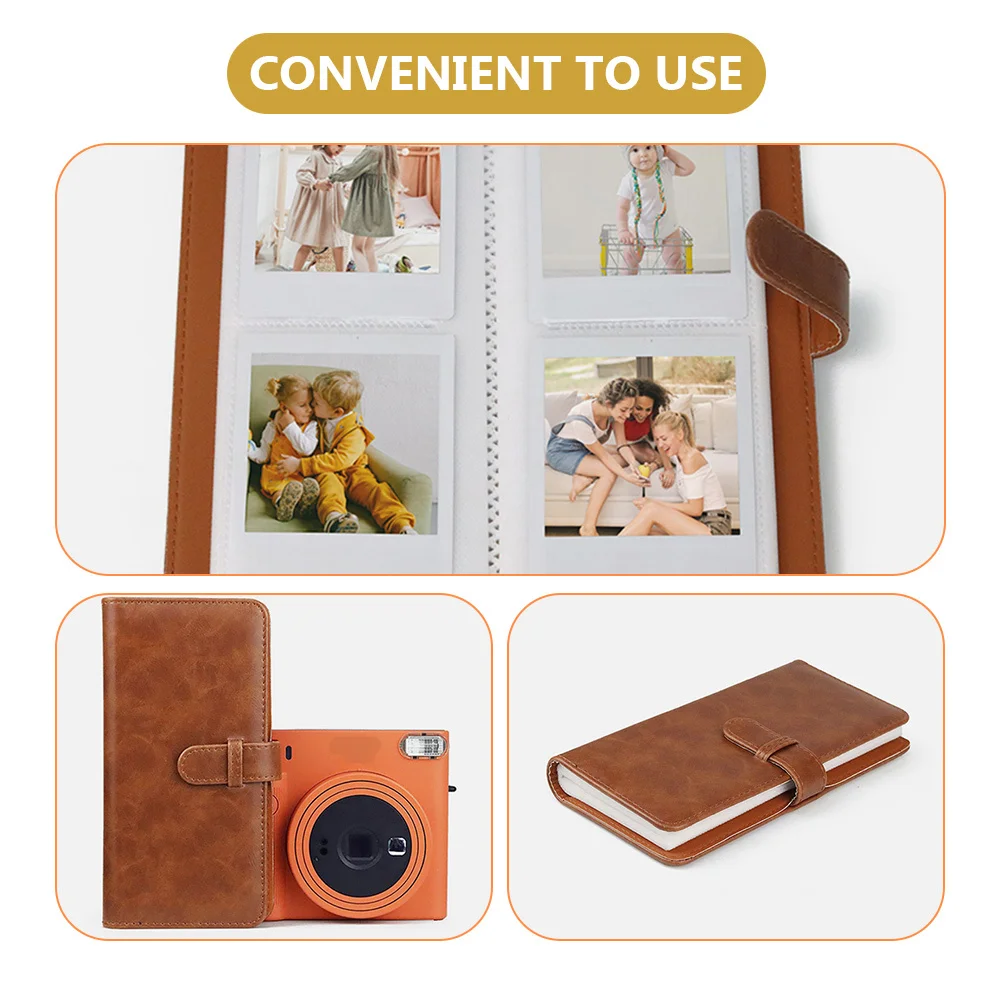 

Photo Album Lightweight Compact Pu Cover Large Capacity Portable For Wedding Birthday Memory Album Photo Book