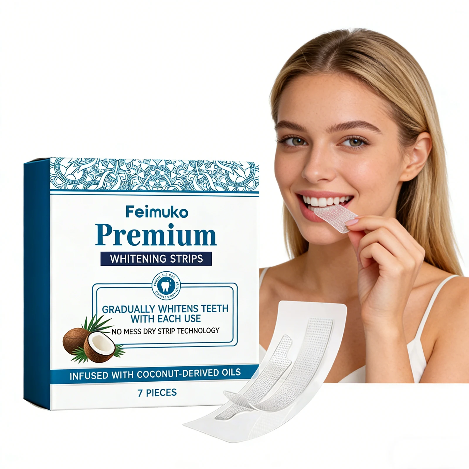 Teeth Stains Removal Strips Dental Bleaching Deep Cleansing Reduce Sensitivity Bright Smile Fresh Breath Teeth Whitening Strips