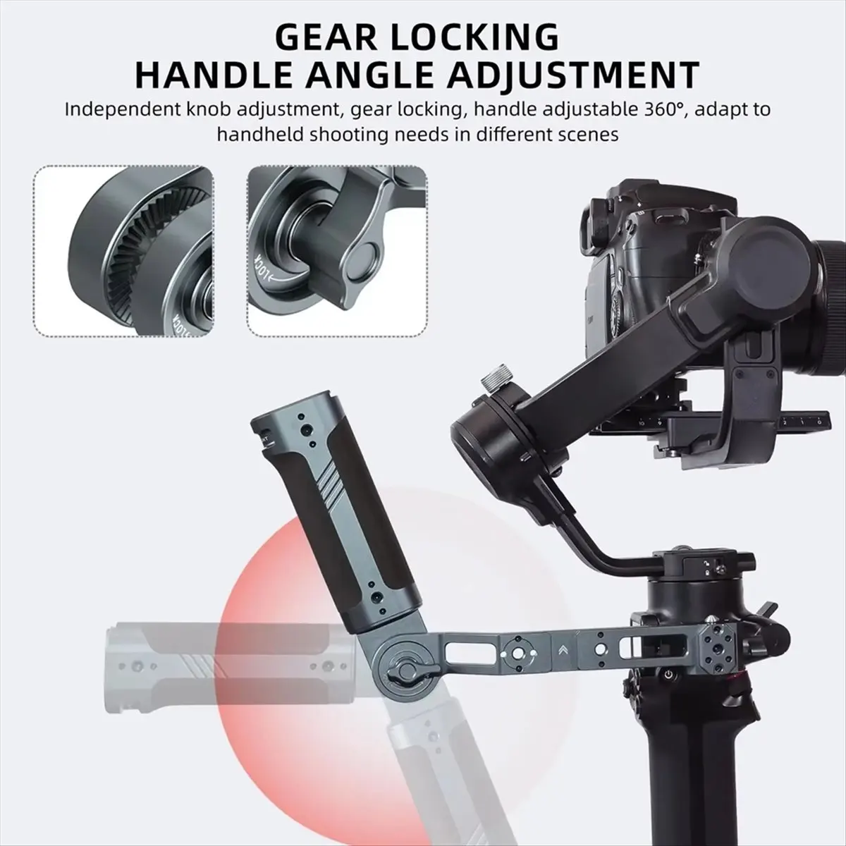 #60Y Electronics Accessories,Ergonomic Grip for DJI RS4 PRO RS3 RSC2 RS3 Gimbal Stabilizer (Aluminum Alloy + Silicone)