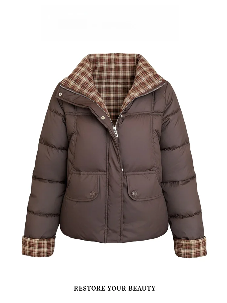 

Женская утепленная куртка-пуховик с воротником-стойкой, теплая хлопковая куртка в корейском стиле, свободный крой, объемная верхняя одежда