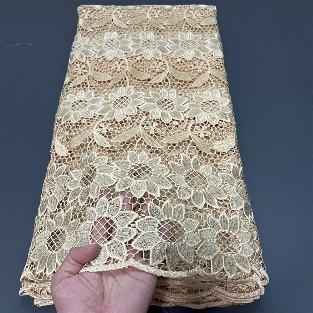 

2025 новейшее высококачественное африканское нигерийское платье с тюлем, кружевная ткань, гипюровое платье с вышивкой, блестки, 5 ярдовZJ041