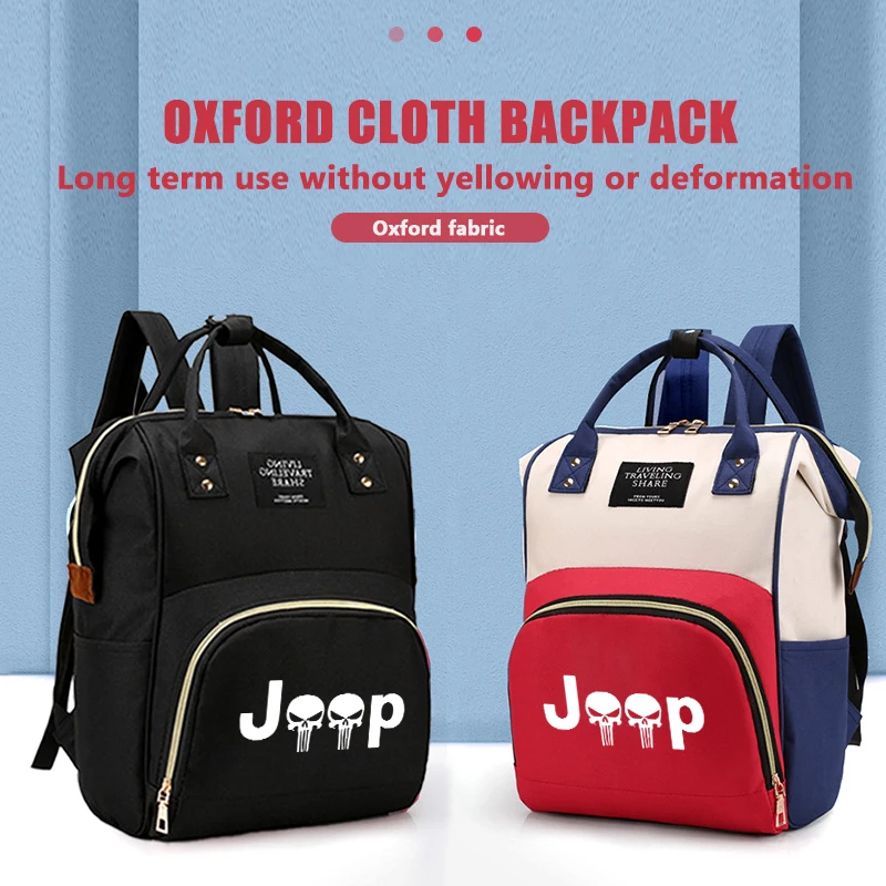 

Schoolbag Unisex Business Travel Bag Casual Shoulder Backpack For Jeep Patriot Renegade Wrangler JK JL Liberty Trailhawk