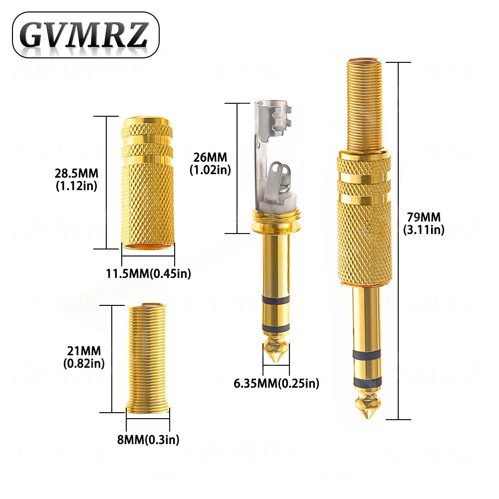 5PCS 6.3MM Mono/Stereo AUDIO jack Plug Male Connector Welding line HeadPhone Stereo 1/4