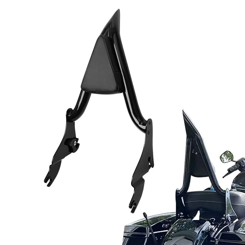 22 Inches Sissy Bar Detachable Passenger Backrest Rear Pad For Harley Touring Models 2009-2022 (Black)