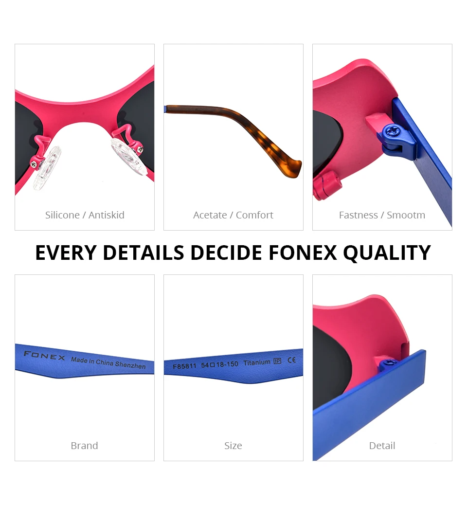 FONEX Titan-Sonnenbrille für Damen, neu im trendigen Markendesign, polarisierte Cateye-Sonnenbrille, hochwertige japanische Cat-Eye-Sonnenbrille 85850 – Detail 22