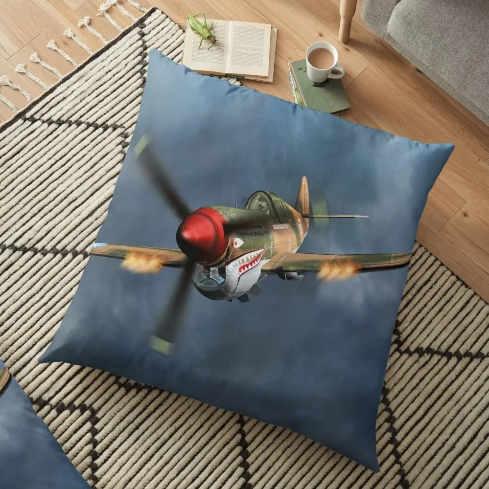 Flying Tigers Flying Tiger P40 Warhawk Pillow Sofa Car Bed Sofa Pillow Case Bedroom Decoration Cushion Cover