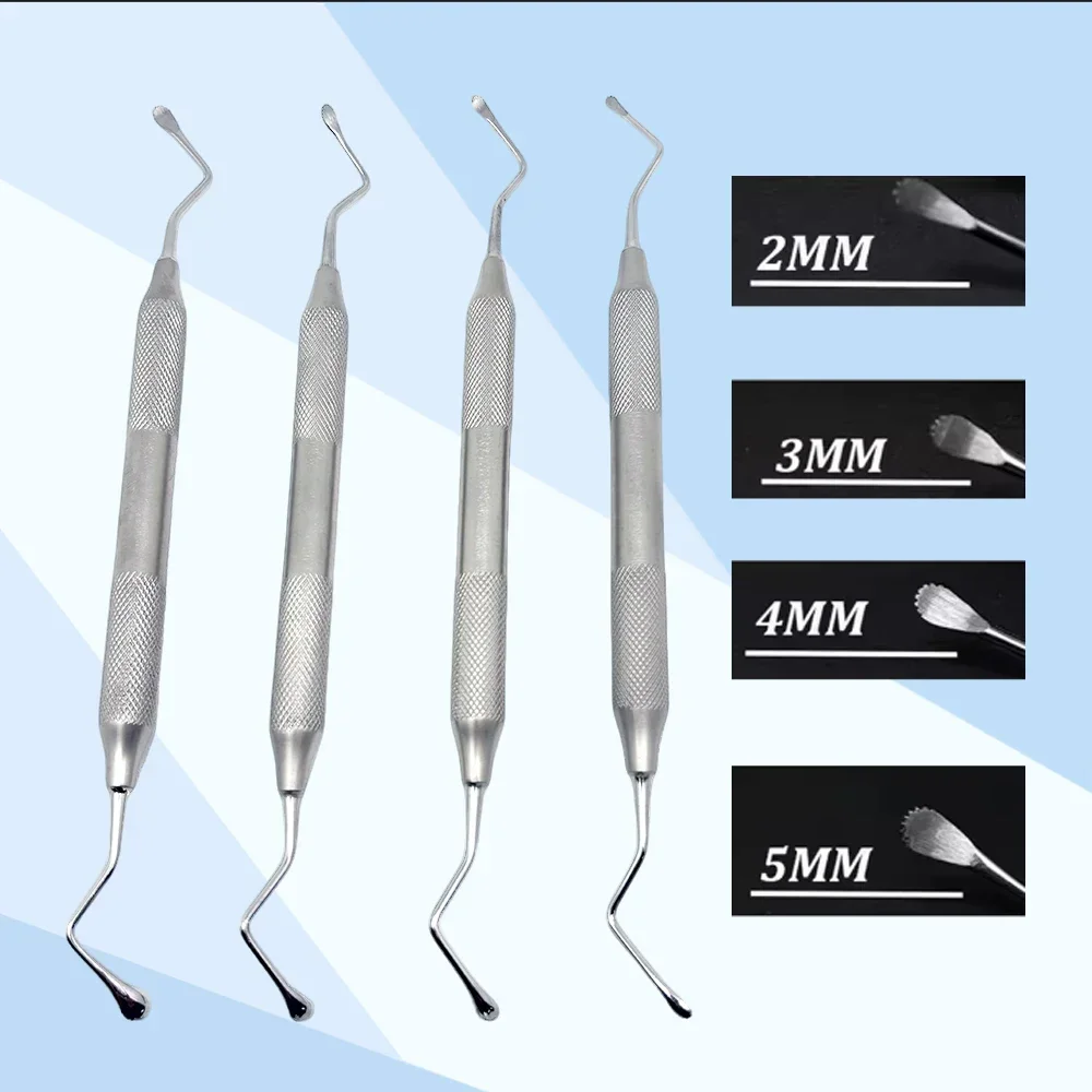 

4Pc Dental Excavator Spoon Curette Gracey Scaler Double-Ended for Restorative Tooth Cleaning