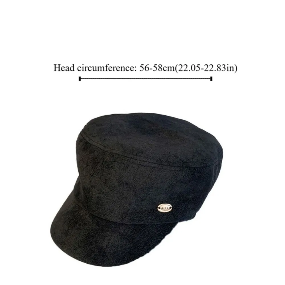 Boina retrô vintage de camurça Y2k, boinas de pintor artístico, aba plana, gorro versátil, streetwear