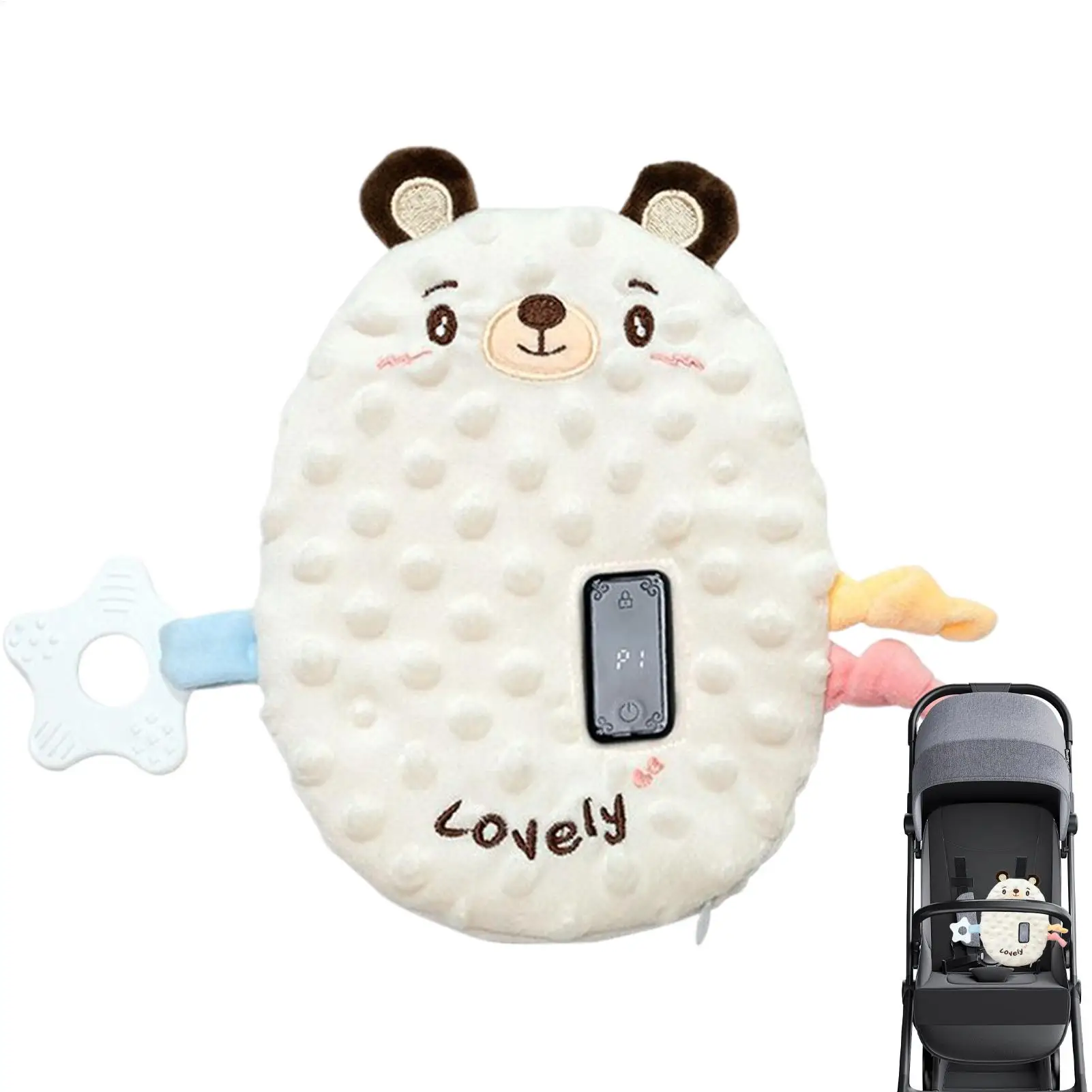 Chupete para bebé de dibujos animados, chupete vibratorio para dormir, modos de vibración ajustables, muñeco de peluche para niñas pequeñas sensoriales