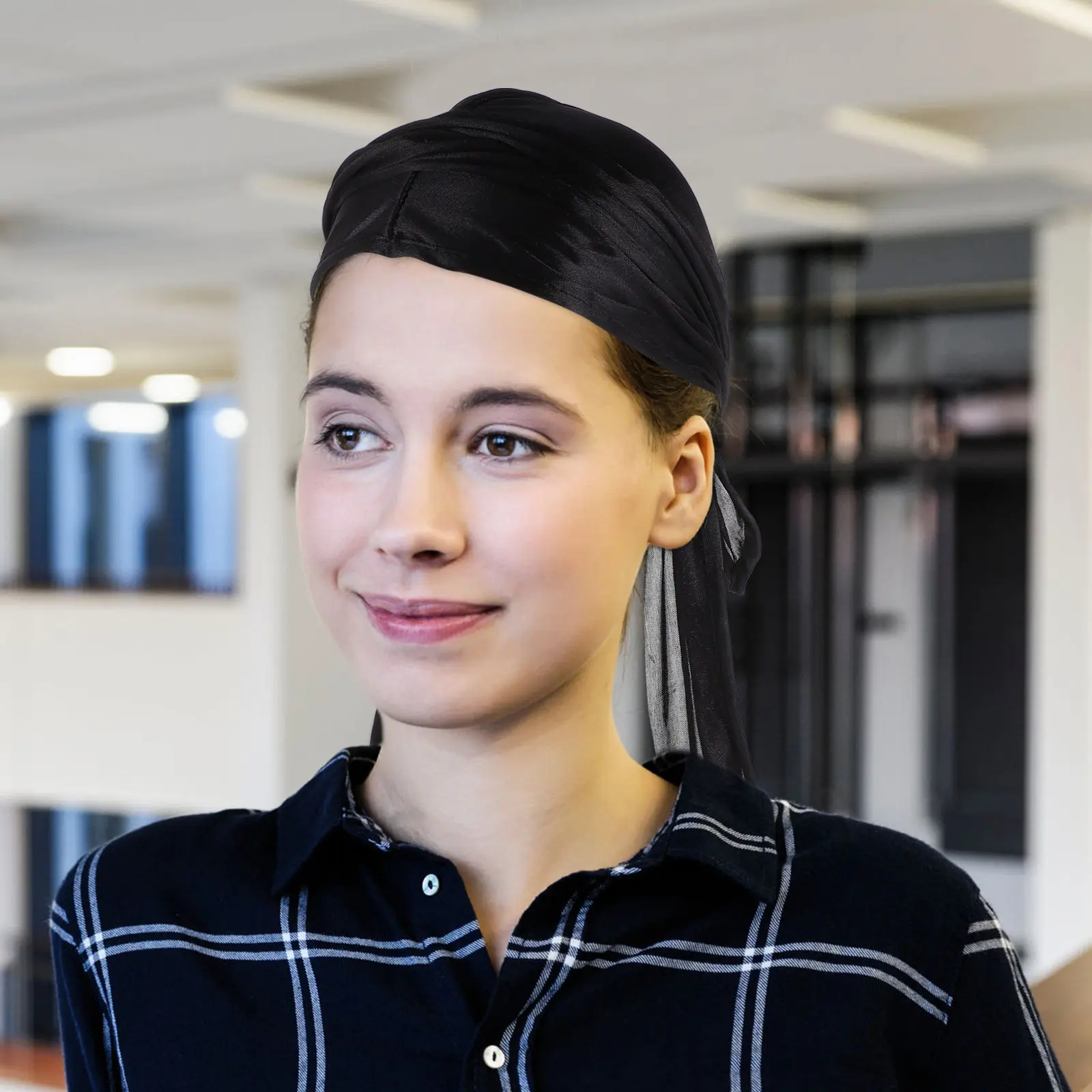 

Набор из 7 шелковых пиратских шапок-дурагов с длинным хвостом и широким ремешком, дышащие головные уборы для мужчин и женщин, для ухода за волосами